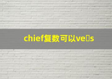 chief复数可以ve s